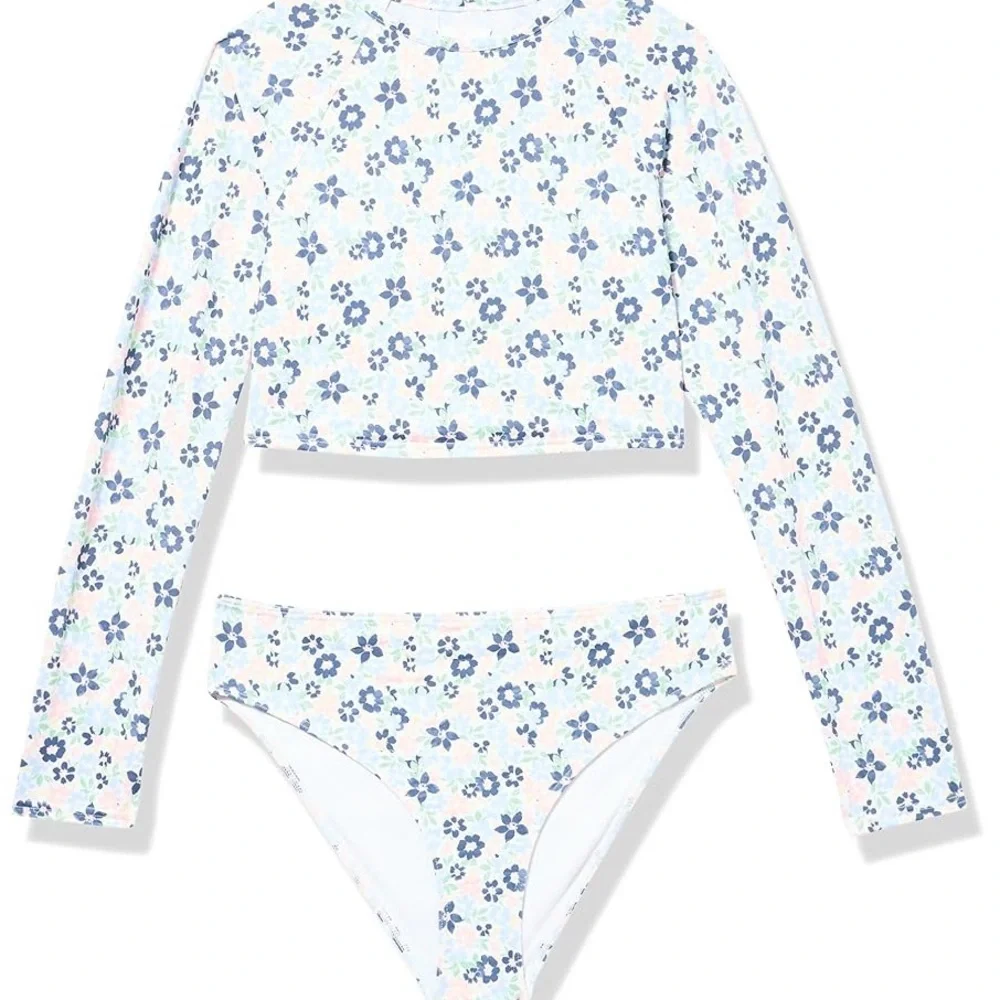 Roxy Girls' Dreamer Crop Top Long Sleeve Swim Set - 8 - Picture 1 of 4